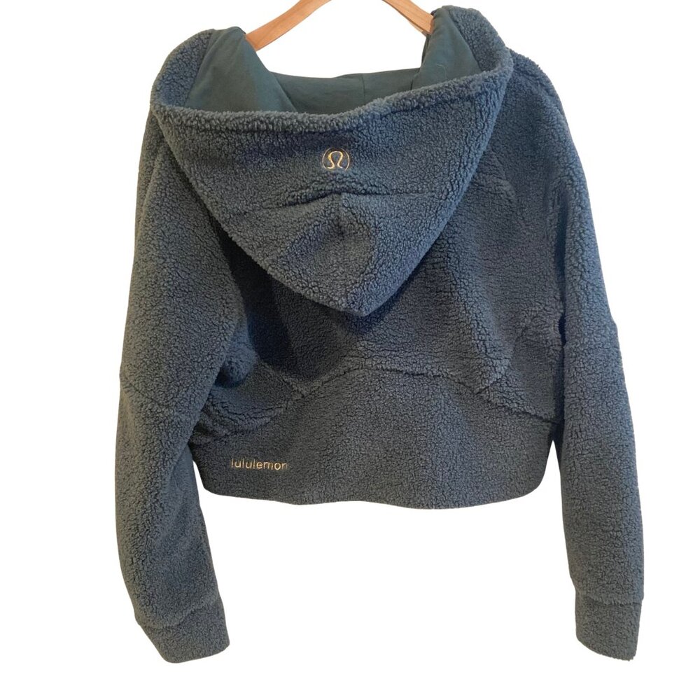 NWOT Lululemon Scuba Oversized Sherpa Fleece Hoodie Dark Forest Womens XS/S